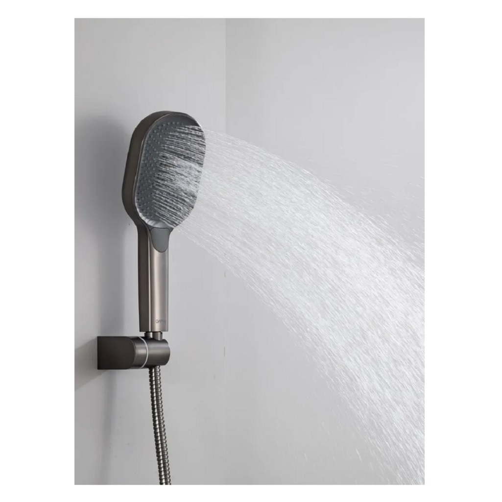 Смеситель для ванны Gappo G3210-9, латунь, выдвижной излив, оружейная сталь