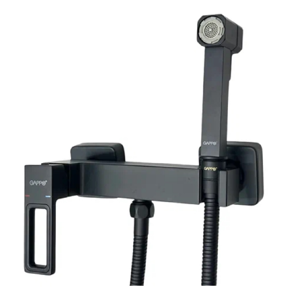 Смеситель для душа Gappo G2017-6 с гигиенической лейкой, черный