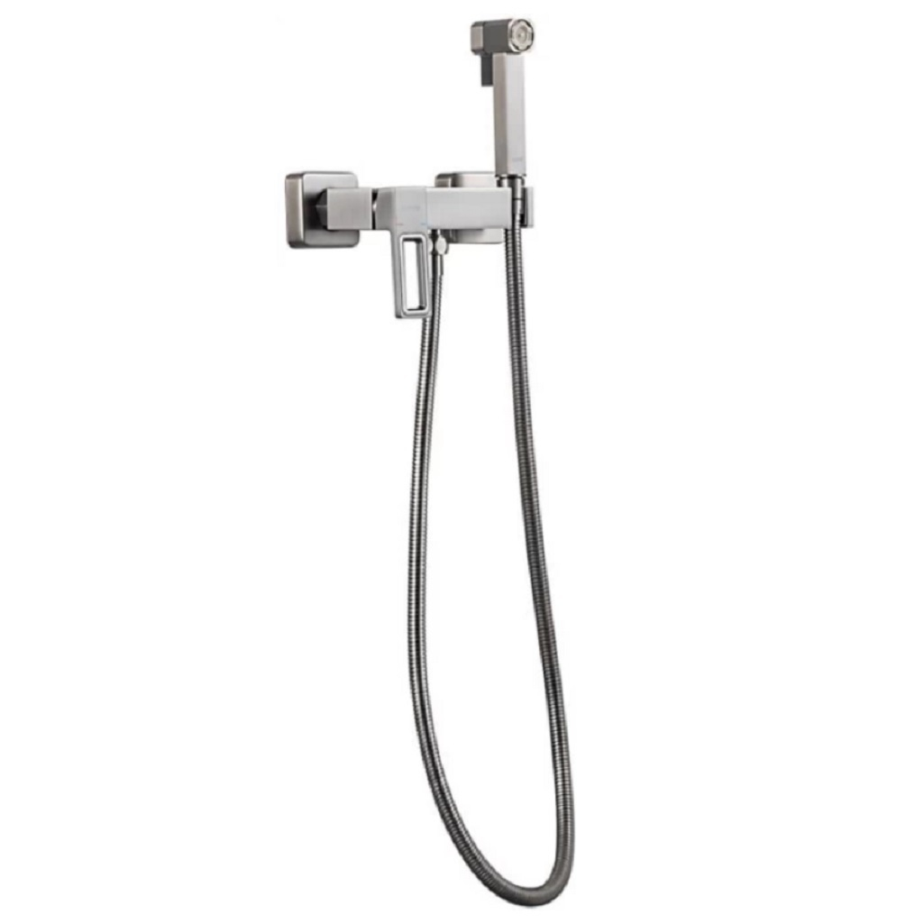 Смеситель с гигиеническим душем Gappo G2017-9 однорычажный, оружейная сталь