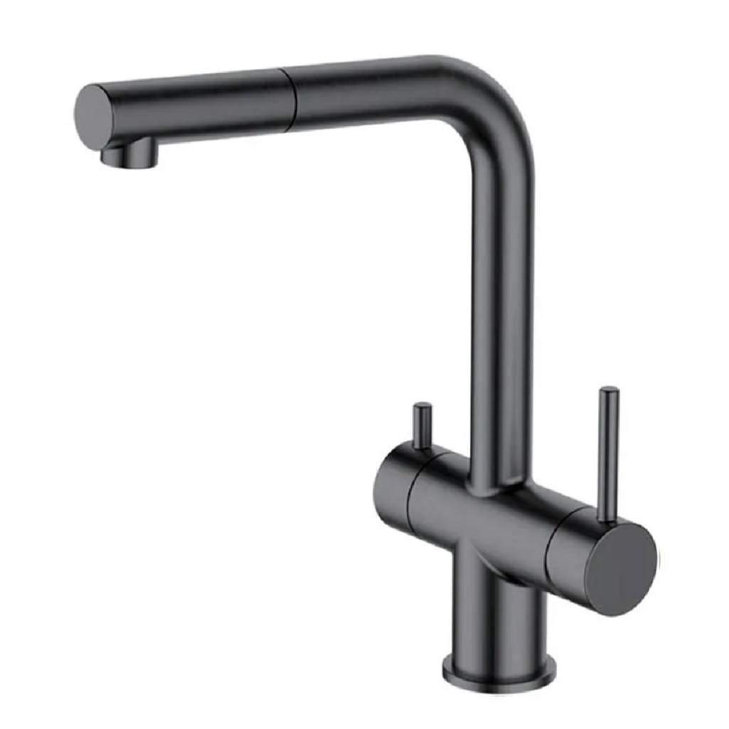 Смеситель для кухни Gappo G4397-79, гибкий излив, аэратор, оружейная сталь