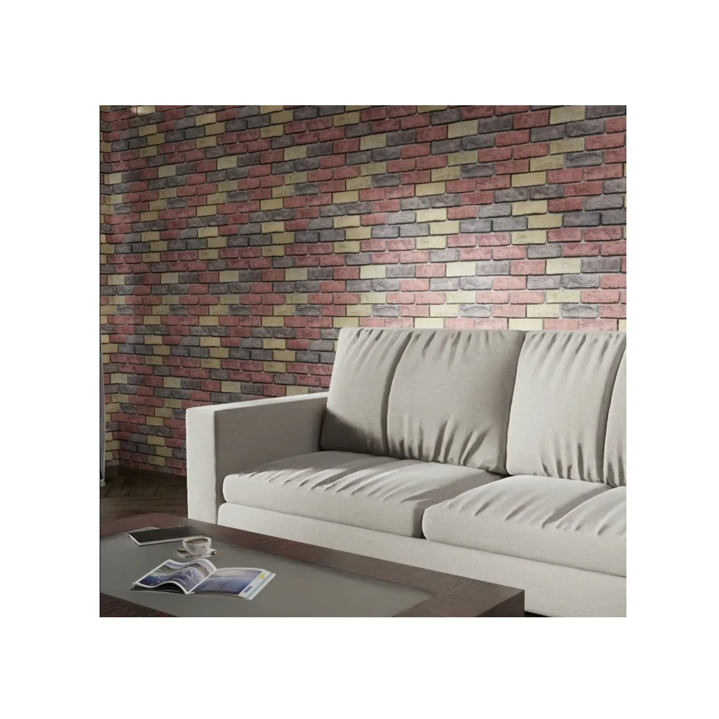 Обои ПВХ самоклеящиеся Кирпич СВ-44, влагостойкие, красный, 2х500х2800 мм