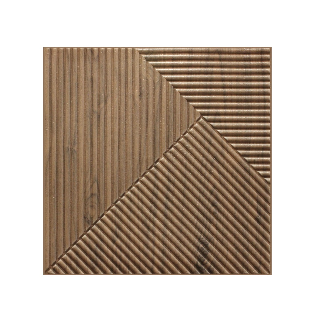 Панель ПВХ, самоклеящаяся Оптполимер Рейка СВ-14, коричневый, 5х500х500 мм