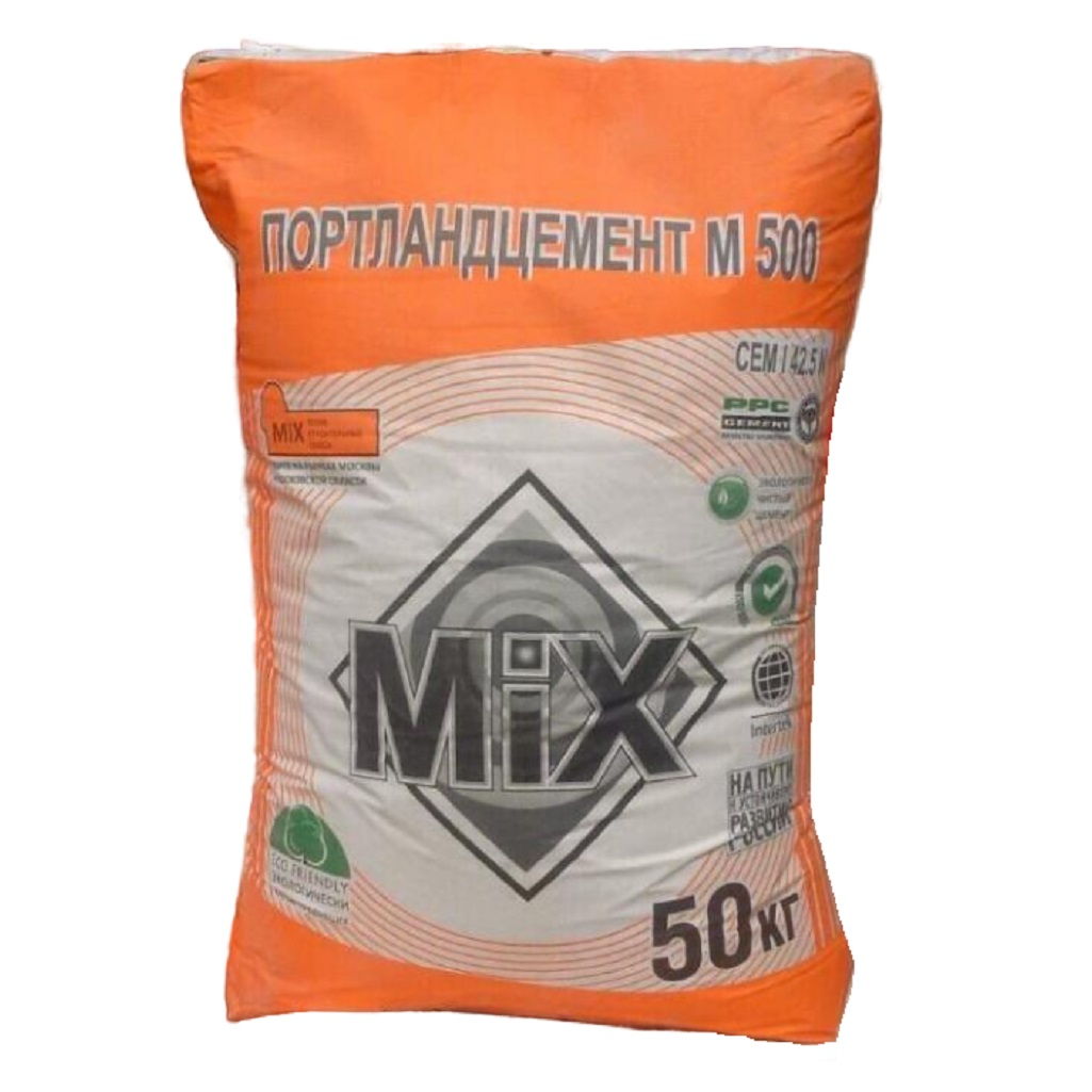 Цемент Азия Цемент Mix М-500 морозостойкий, водонепроницаемый, для пола, для фундамента 50 кг