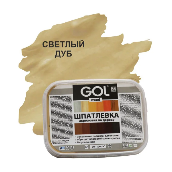 Шпатлевка Palizh GOL wood МАСТЕР акриловая по дереву 0,15 кг светлый дуб