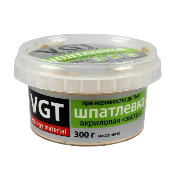 Шпатлёвка VGT ЭКСТРА по дереву берёза 0,3 кг