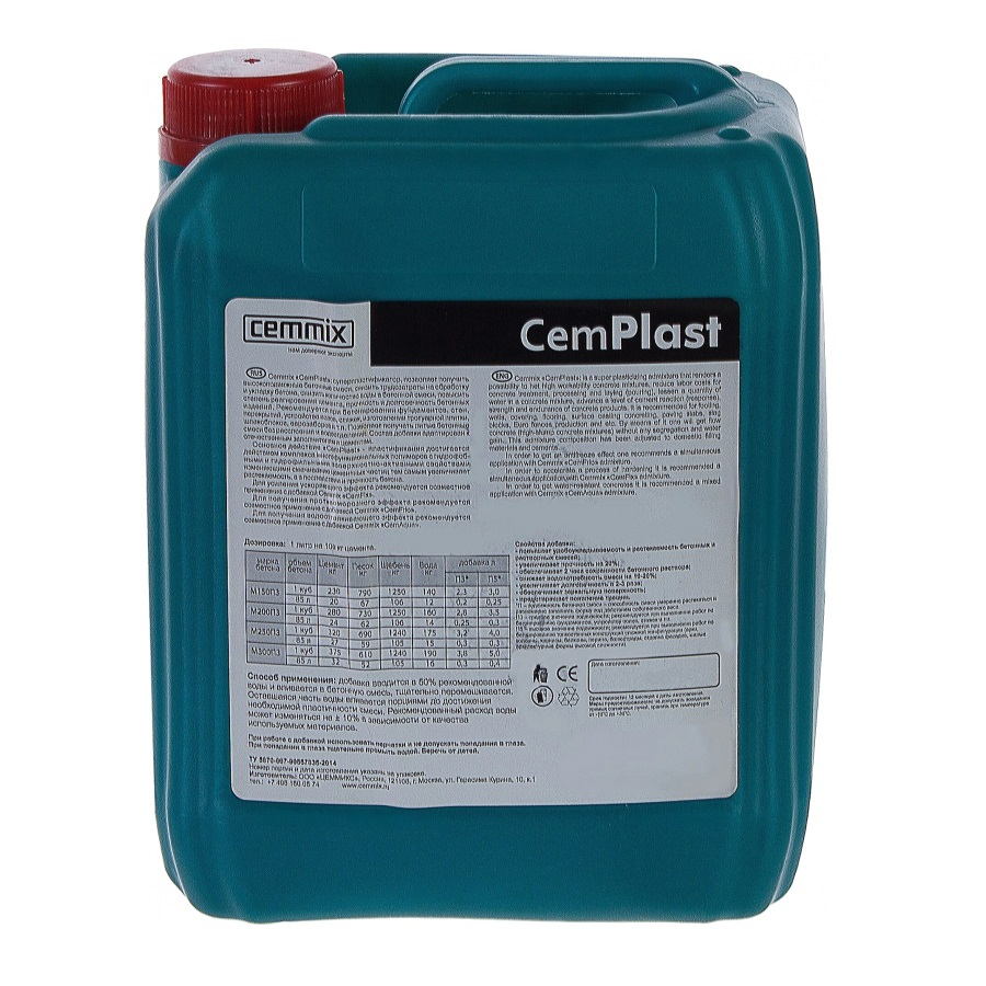 Cemmix CemPlast суперпластификатор для бетона 5 л
