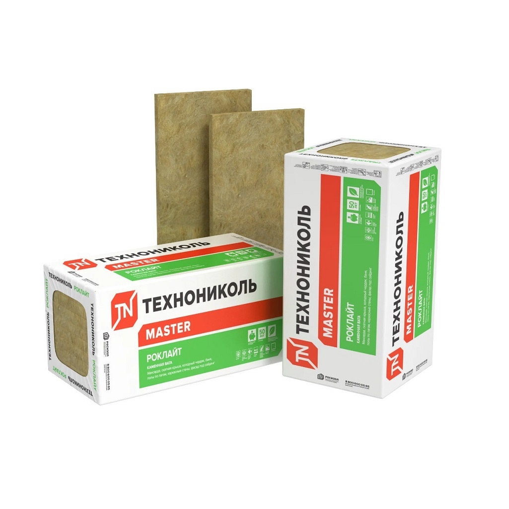 Утеплитель Технониколь Мaster Роклайт 100х600х1200 мм, 2.88 кв.м, 4 плиты