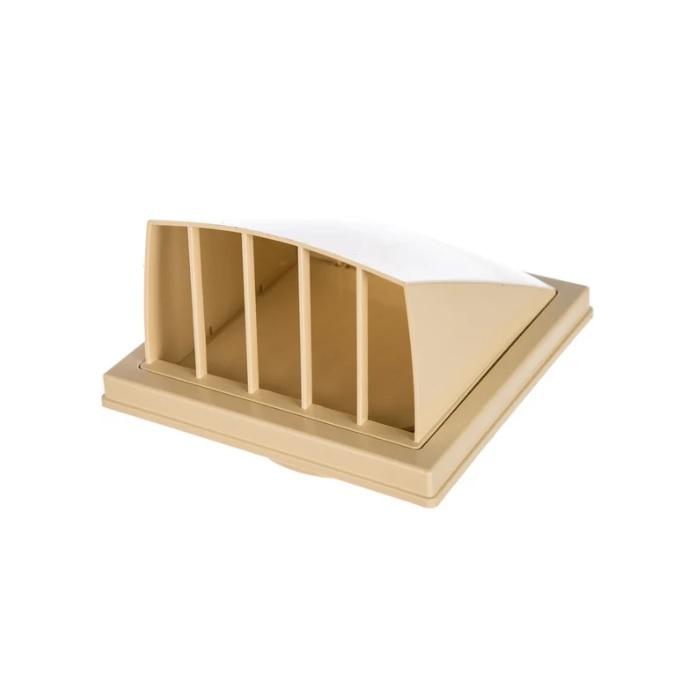 Выход стенной с обратным клапаном Era d100мм, 150х150мм, бежевый, пластик 1515К10ФВ