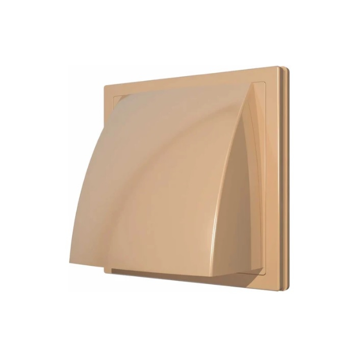 Выход стенной с обратным клапаном Era d150-160 мм, 190х190 мм, бежевый, пластик 1919К15.16ФВ