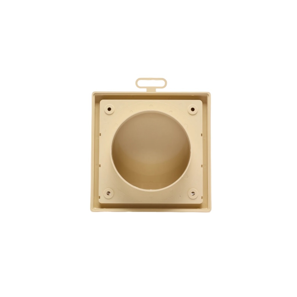 Выход стенной с обратным клапаном Era, диаметр 100 мм, 150х150 мм, слоновая кость, пластик, 1515К10ФВ