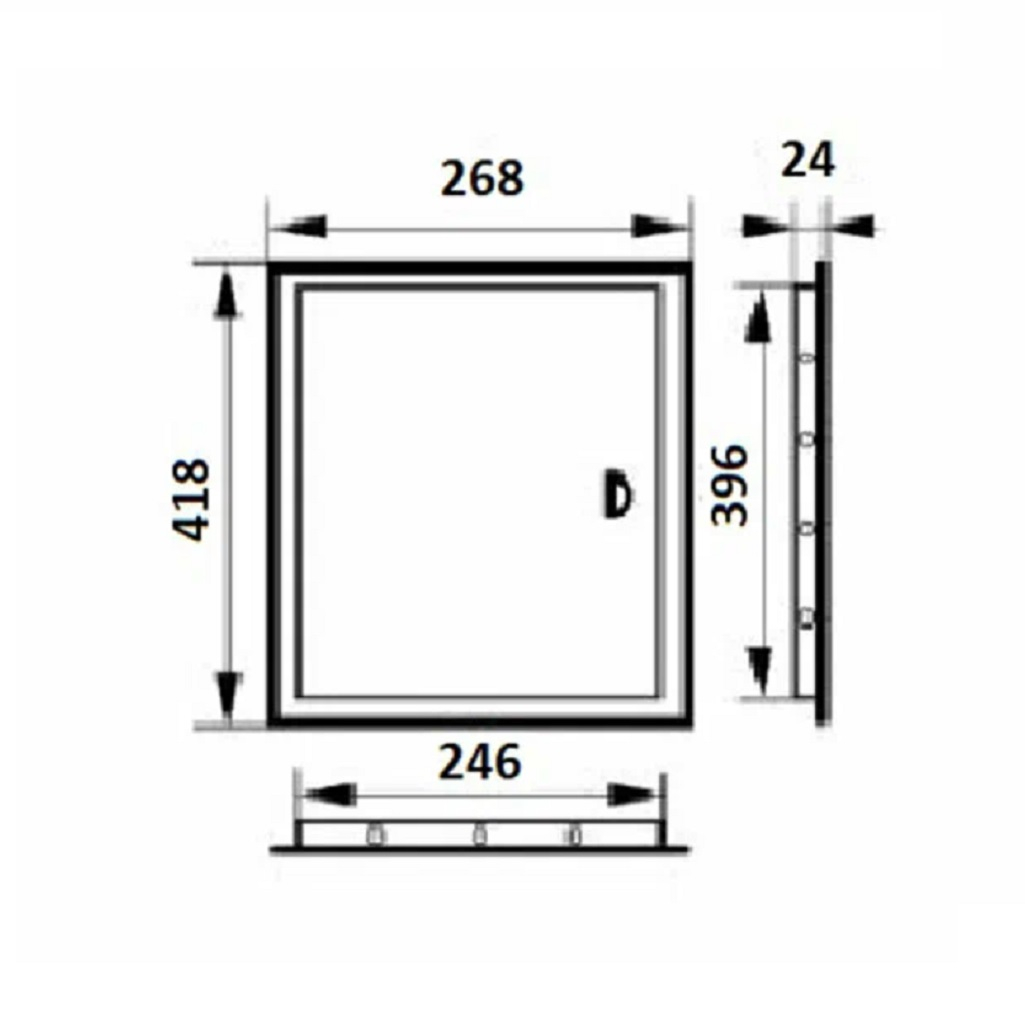 Люк-дверца Evecs ревизионный, с фланцем, пластик, белый, 268х418 мм