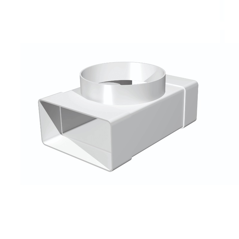 Соединитель Т-образный плоского с круглым Era, 204х60 мм. на d-100 мм, пластик