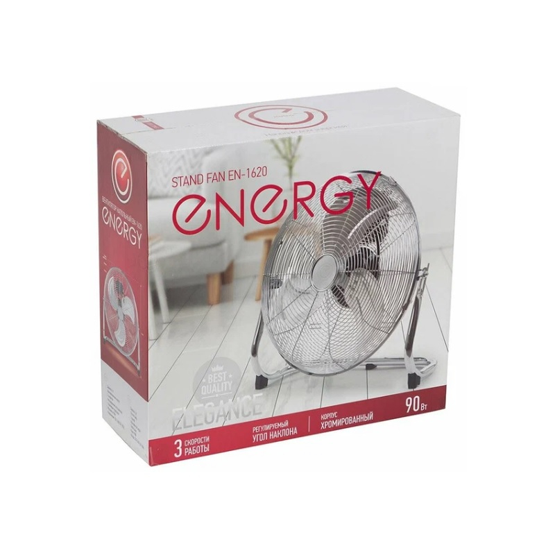 Вентилятор напольный Energy Elegance EN-1620, металлический, 3 скорости, 90 Вт