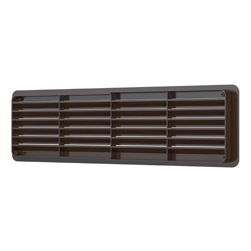 Решетка вентиляционная Era 4409ДП фланец 73х420 мм, переточная 91х450 мм, коричневая, пластик