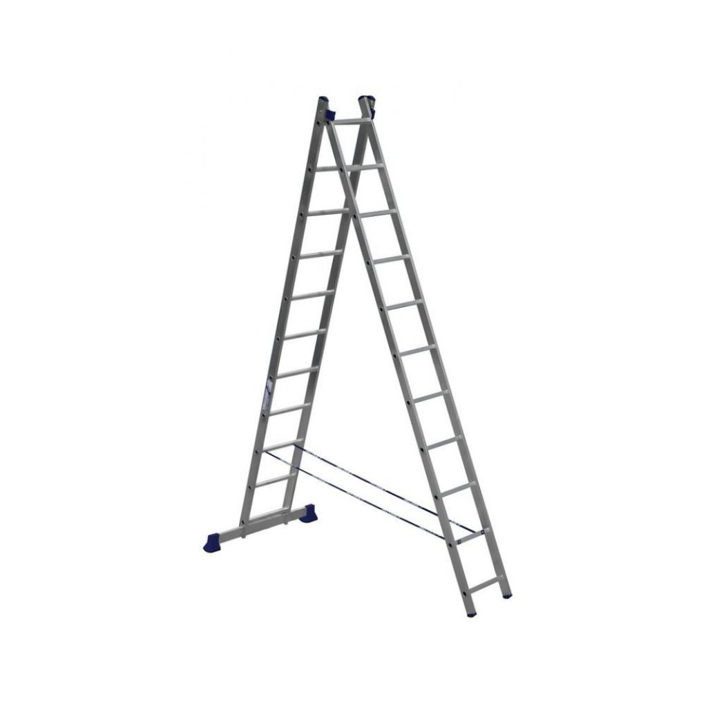 Лестница-стремянка Алюмет, 11 ступеней, 2 секции, алюминиевая, нагрузка до 150 кг